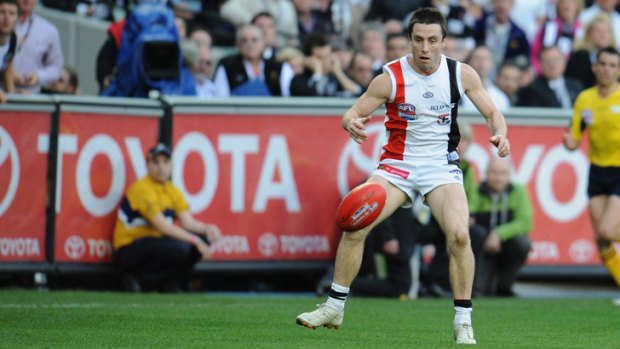 Court: Stephen Milne, who came so close to sealing a grand final win for St Kilda in 2010, now  faces rape charges from  2004.