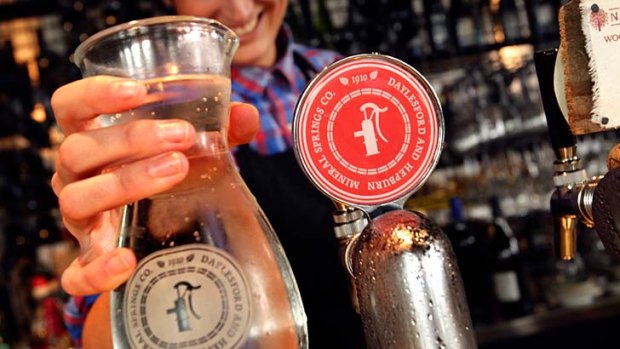 Good drop: natural sparkling water is on tap at Albert Street & Wine in Brunswick.