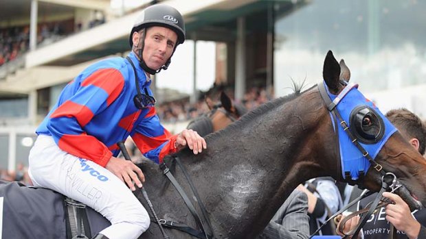 Colours lowered: Nash Rawiller brings beaten favourite Pierro back to scale.