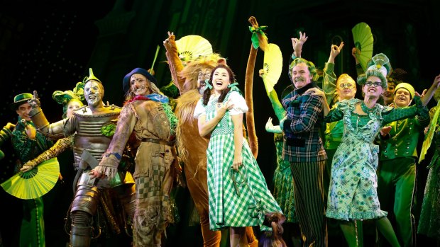 Actors are seen performing during a media call for the musical 'The Wizard of Oz' at the Capitol Theatre in Sydney.