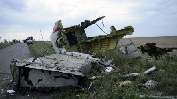 Wreckage of MH17 near the Ukrainian town of Shaktarsk.