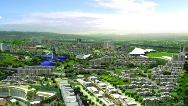 An artist's impression of China's proposed new Melbourne-inspired city.