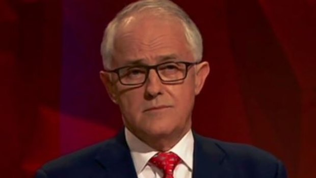 Prime Minister Malcolm Turnbull on the ABC's Q&A program.