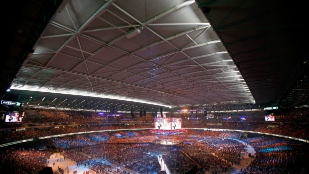 MELBOURNE, AUSTRALIA - NOVEMBER 15: The big crowd at UFC 193 at Etihad Stadium on November 15, 2015 in Melbourne, Australia. (Photo by Darrian Traynor/Fairfax Media)