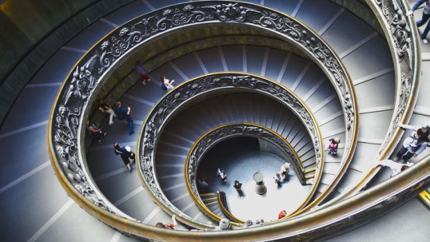 The spiral staircase at the Vatican.