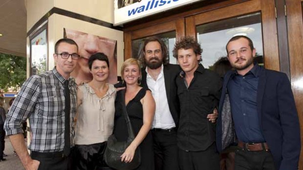 The Snowtown team, from left, screenwriter Shaun Grant, producers Anna McLeish and Sarah Shaw, director Justin Kurzel and actors Lucas Pittaway and Daniel Henshall.