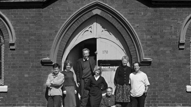 The Eleventh Hour Theatre company shortly after moving into what is still the Eleventh Hour Theatre, a former church, in 2002. From left, David Tredinnick (actor), Heather Bolton (actor), William Henderson (co-director), Fiona Todd (actor), Tom Considine (actor), Anne Thompson (co-director), Brian Lipson (actor).