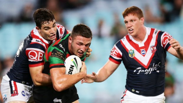 Hot water: Sam Burgess did not feature in the second half.