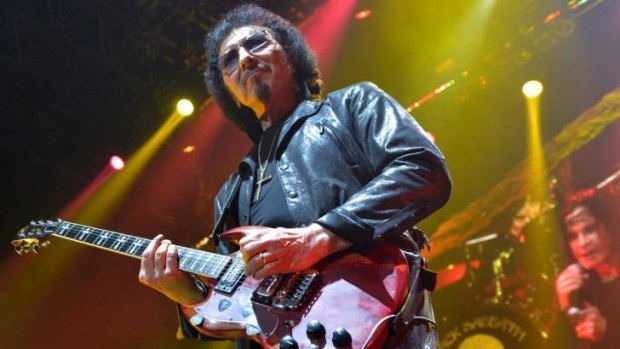 Tony Iommi on guitar with Black Sabbath at Rod Laver Arena in Melbourne in 2013.