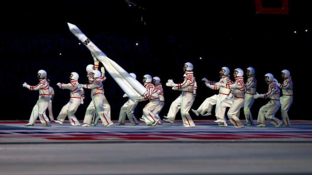 Rocket men: Cosmonauts do their thing.