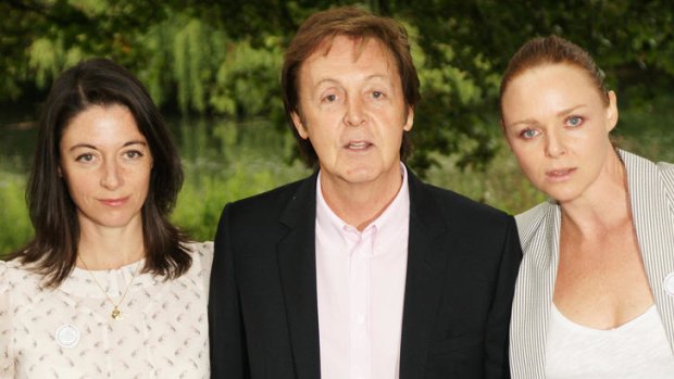 Mary (left), Paul and Stella McCartney at the launch of the Meat Free Monday campaign.