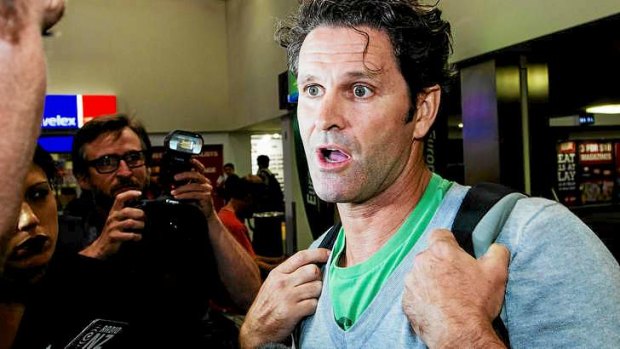 Speaking out: Chris Cairns at Auckland Airport on Thursday.