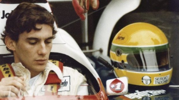 Raw talent: Ayrton Senna and his customary yellow helmet.