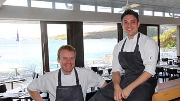 Shore winners ... chefs James Parry and John Barthelmess at Manly Pavilion.