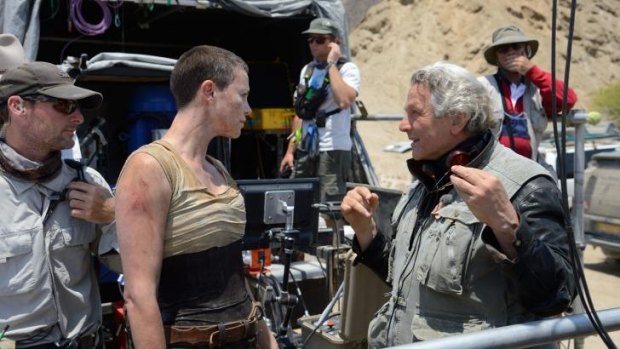 Charlize Theron with director George Miller.