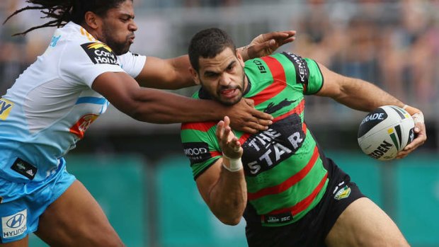 No mercy: Greg Inglis was on fire for the Rabbitohs.