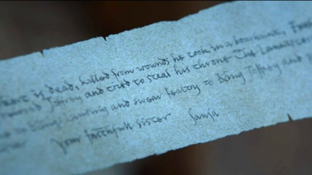 Sansa's letter to Robb Stark? Her family betrayal will rile Arya, but that's what Littlefinger wants.