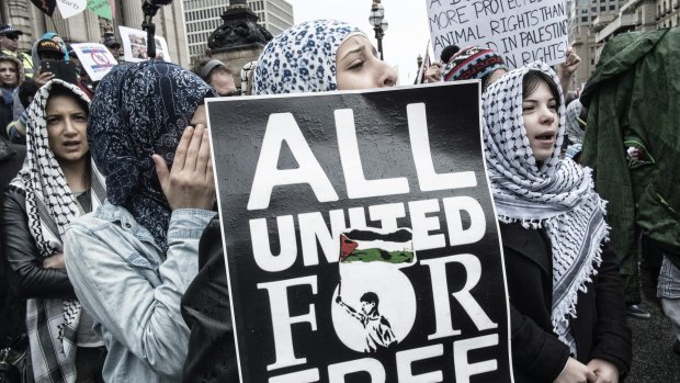 Pro-Israel demonstrators call for peace in Gaza.
