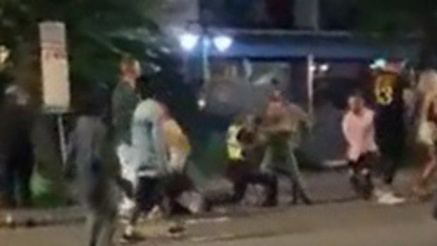 A screenshot from mobile phone footage of the alleged assault.