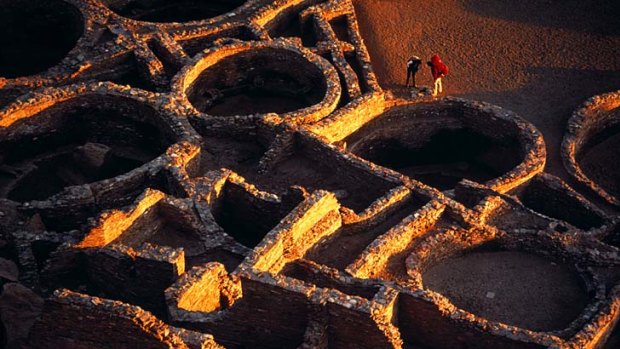 The sandstone Chaco Canyon in New Mexico.