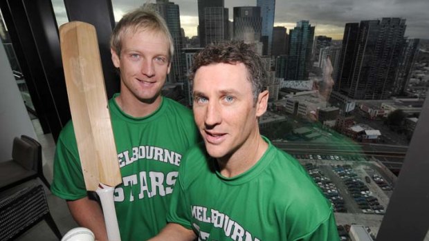 Two's company: Cameron White and David Hussey are Melbourne Stars recruits.