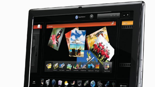 HP TouchSmart 600: new all-in-one touchscreen computer running Windows 7.