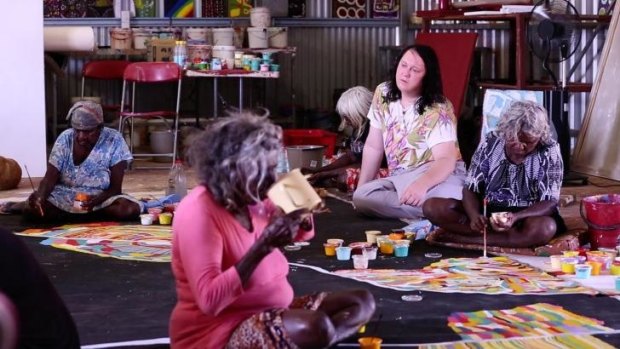 British singer and artist Antony Hegarty, of Antony & The Johnsons, working with indigenous artists from the Matu community at Parnngurr in Western Australia's Pilbara.