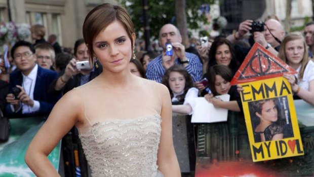 Adoring fans ... Emma Watson at the film premiere in London.