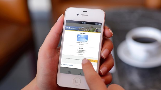 The redesigned and rebranded Visa Checkout app.