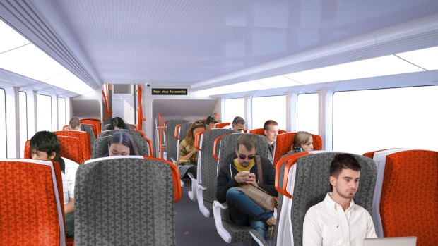 The intercity trains will have two-by-two seating on the upper and lower decks.
