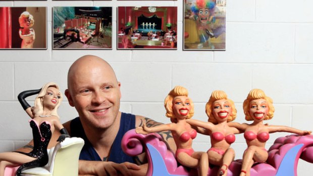 Animator Darren Burgess worked on the latest Aardman production <i>The Pirates! Band of Misfits</i>. He is pictured with props from his short film <i>Tales from the Powder Room</i>.