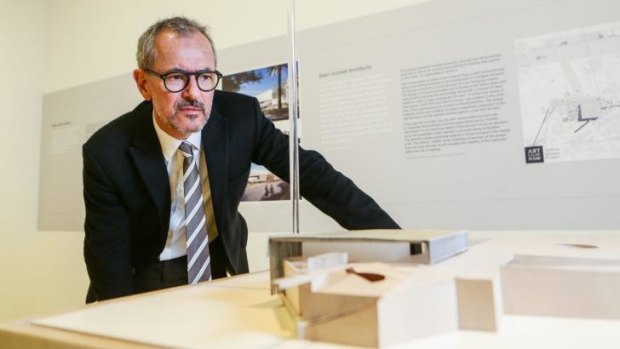 Michael Brand: Director of the Art Gallery with one of the designs.