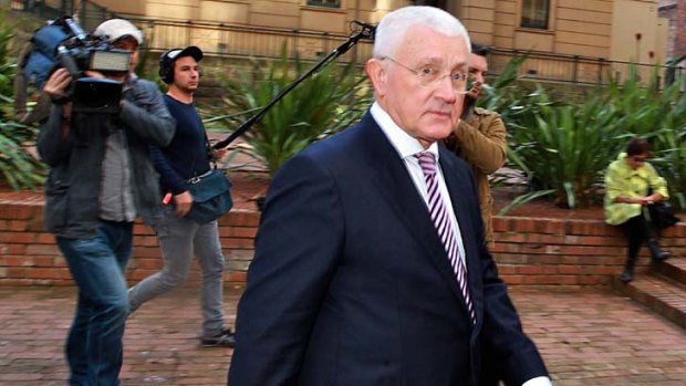 Ron Medich leaves Central Local Court after day one of his committal hearing.