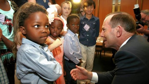 Prime Minister Tony Abbott meets with families.