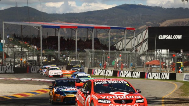 File photo of the Clipsal 500 earlier this month, which is round one of the V8 Supercar Championship Series ... The Accommodation Association of Australia is pushing for a leg of the event to be held in Canberra.