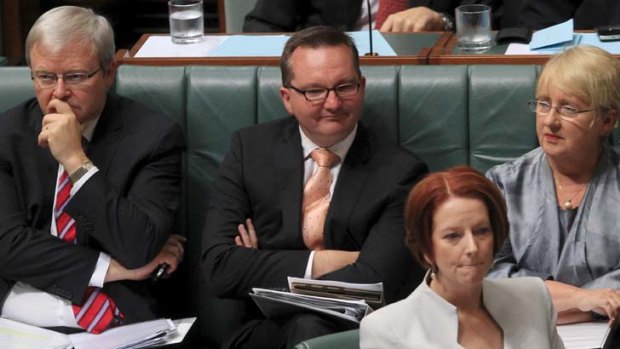 Foreign Affairs Minister Kevin Rudd and Prime Minister Julia Gillard during Question Time last Tuesday.