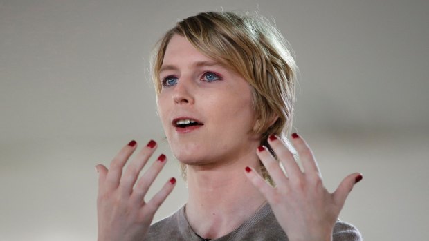 I'm not a traitor: Chelsea Manning addresses an audience.