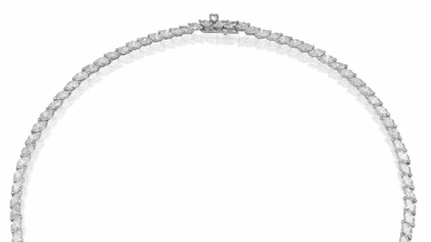 A gem ... this diamond necklace is the most expensive piece of jewellery sold at auction in Australia. It fetched $375,000 at Sotheby’s Australia sale in Sydney on June 27. That adds up to $450,000, including a buyer’s premium.