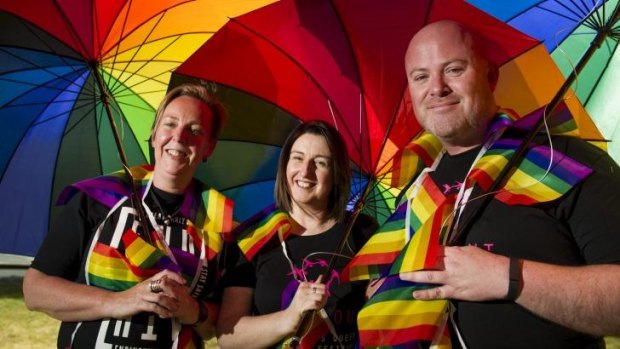 Philippa Moss, Leanne Staggard and Mat Knobel get ready for the SpringPut Queer Festival.