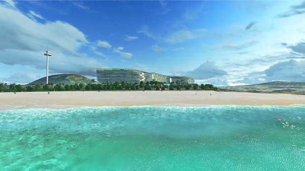 An artist's impression of Clive Palmer's planned hotel on the Sunshine Coast.