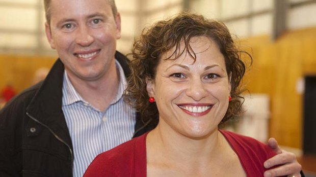 Labor Candidate for South Brisbane  Jackie Trad with her husband Damien Van Brunschot.