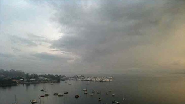 The thick smog blanket gave the Swan River an eerie look this morning. Photo: Scott Jones