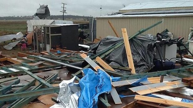 A home destroyed by the supercell storm in Pratten.