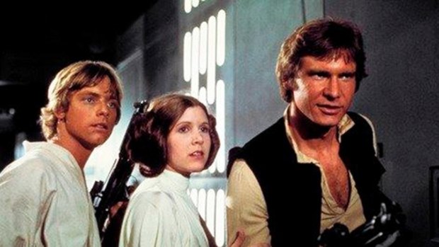 Mark Hamill, Carrie Fisher and Harrison Ford in the original 