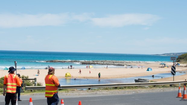 The road block on the Great Ocean Rd at Skene's Creek will be removed from Wednesday