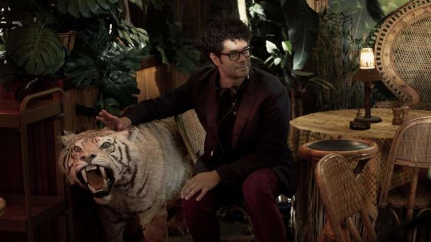 Richard Ayoade on the set of his film <i>The Double</i>.