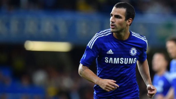 Back, but this time in blue: Cesc Fabregas during the pre-season match between Chelsea and Real Sociedad.