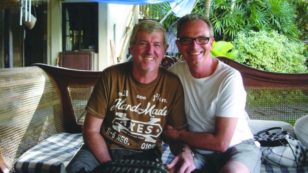 Beach home: Geoffrey and Michael, formerly of Melbourne, now living in Ubud, Bali.