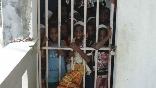 Captive audience … Papuan boys at the Daarur Rasul Islamic boarding school, outside Jakarta, behind locked gates.