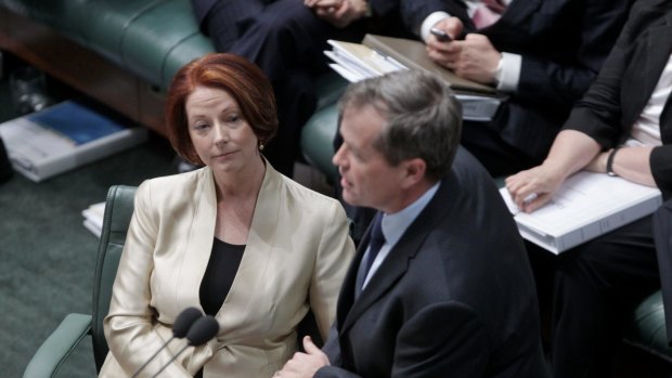 Then Prime Minister Julia Gillard and Bill Shorten during question time in August 2012.